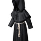 Kids Medieval Renaissance Monk Costume Priest Friar Wizard Cloak Hooded Robe Cosplay Costume Belt Necklace Set(BK 130)