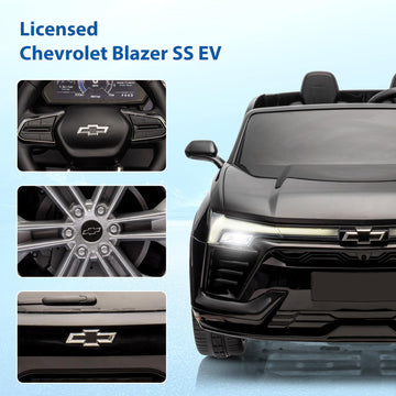 Hetoy 24V 2-Seater SUV Licensed Chevrolet Blazer Ride On Car Toy w/Parent Remote Control, 3 Speeds, Wireless Music, MP3 Player,
