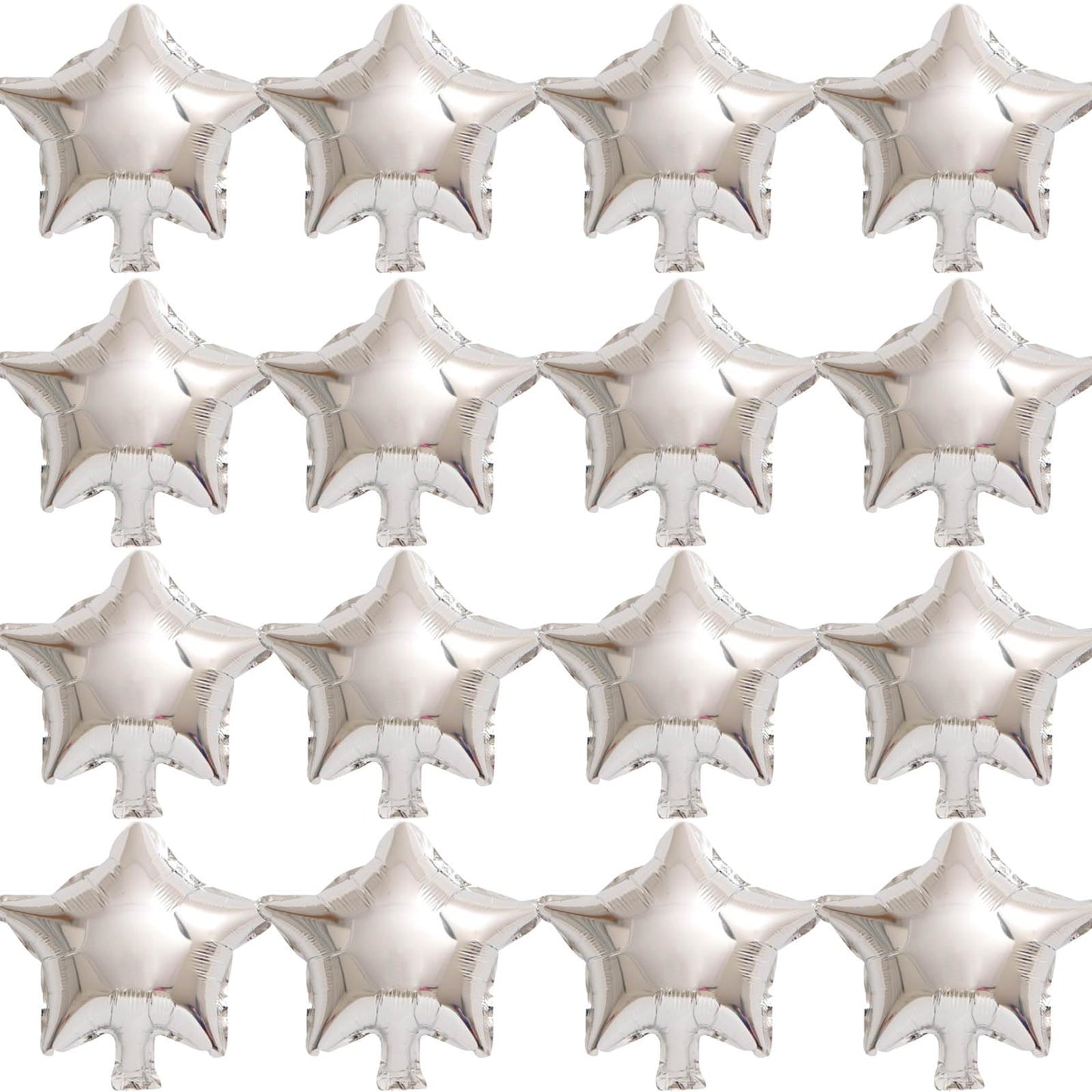 Silver Star Balloons,Pskjatin 50 Pieces 10'' Star Balloons,Silver Foil Star Balloon Mylar Balloons For Party Decorations