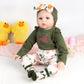 4Pcs Set 22 inch Reborn Doll Clothes Olive-Green Clothes with Headband Suitable for 22-24 inch Reborn Baby Dolls Accessories
