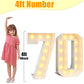 4Ft Light Up Numbers 70 Mosaic Numbers Marquee Frame With Slots For 70Th Birthday Party Large Cardboard With Light Bulbs Pre-Cut Kit Giant Cut-Out Thick Foam Board Sign Diy Decorations Anniversary
