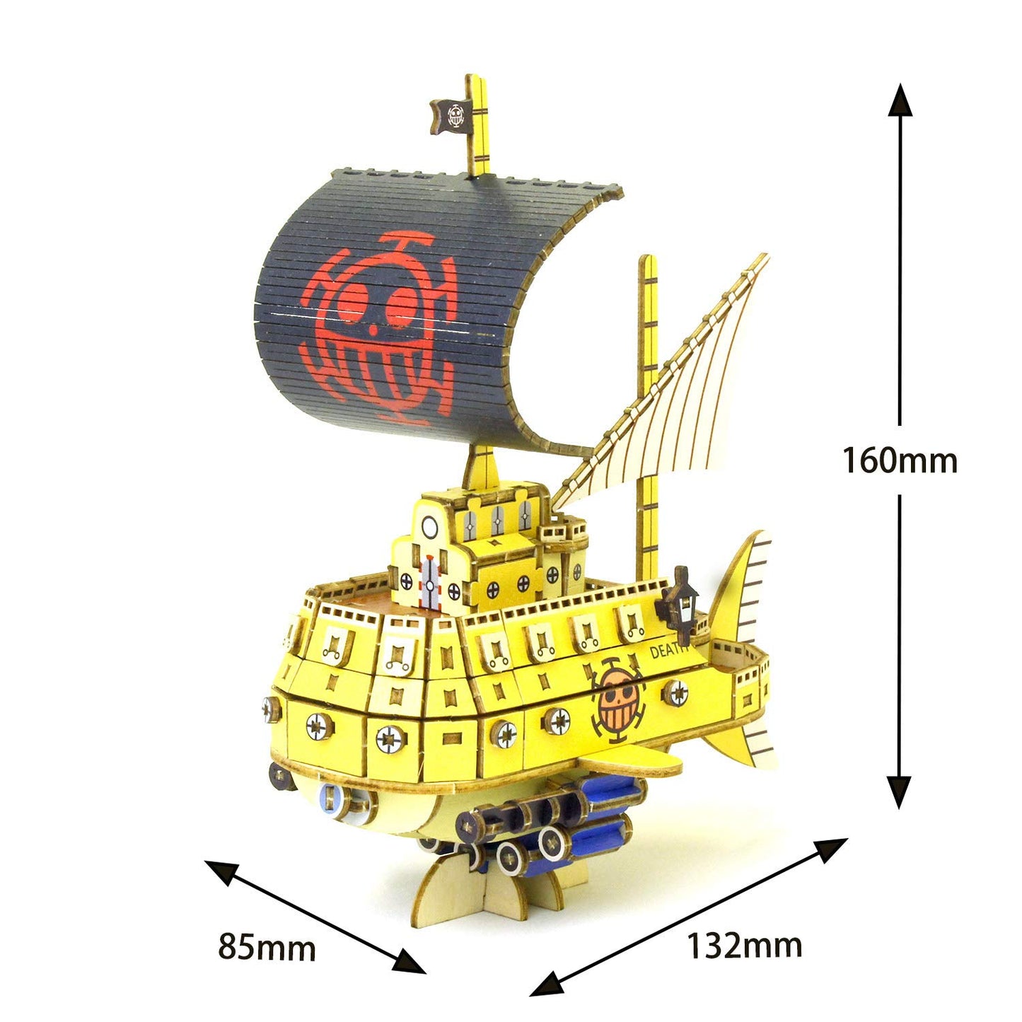 wa-gu-mi One Piece Trafalgar Law Model Kit - Wooden 3D Puzzle - DIY Craft - Red