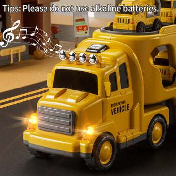 JUKUDAHU Truck Toys for 3 4 5 6 Years Old Boys, Toddler Car Toys for Toddler Boys Ages 3-5, Construction Toys Car Carrier Vehicl