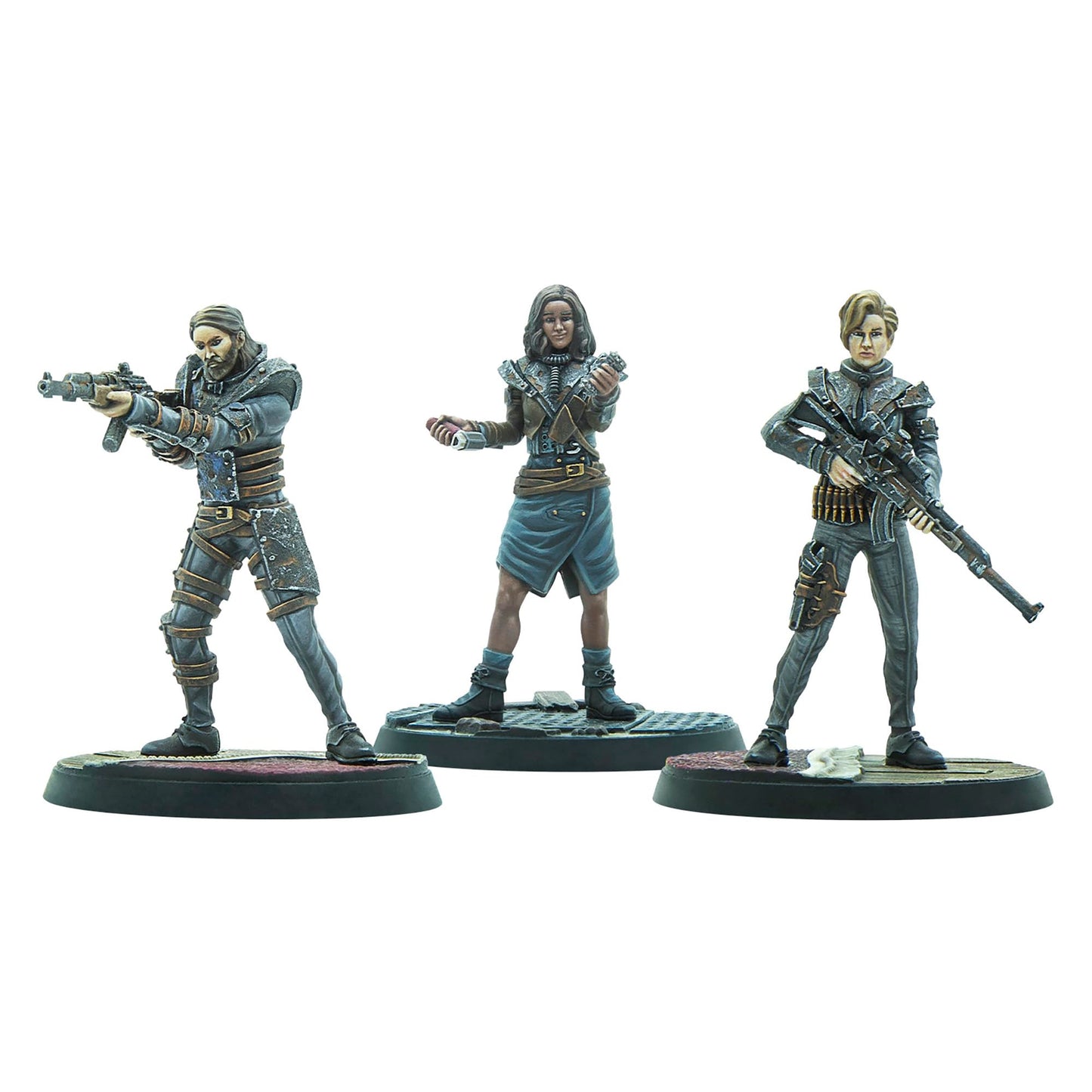 Modiphius Entertainment: Fallout: Wasteland Warfare Raiders - Operators Bosses - 3 Figures  Nuka World Wave  32mm Multi-Part Resin Unpainted Mniatures