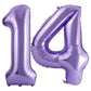 40 Inch Number Balloons 14, Purple Helium Foil Number 14 Balloons, Large Number Balloon Age Balloon For Boys Girls Birthday Part