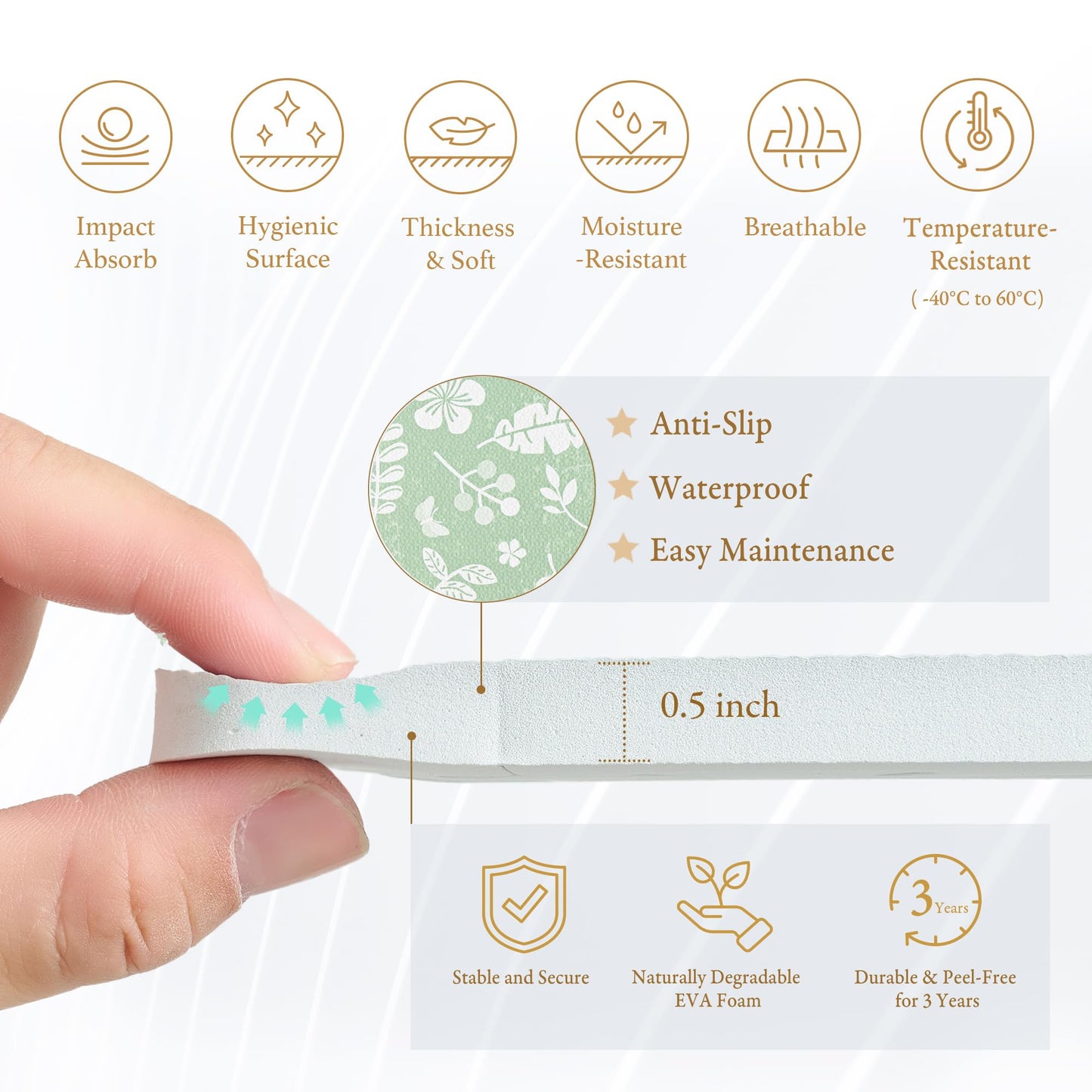 Popsykosy enhanced Exercise & Baby Foam Play Mats - Stylish & Large Non-Toxic Puzzle Floor Mat - 6 Tiles - Spacious 6ft x 4ft - Peel-Resistant Reinforced - Soft  Thick  Waterproof - Olive Green