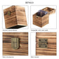 BalterFF Trading Deck Box - Rustic Wood Card Storage Organizer, Carbonize, 3.8"x3.8"x4.9"