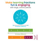 180pcs Magnetic Fraction Tiles & Fraction Circles Manipulatives - Montessori Magnetic Fractions for Kids - 3rd 4th 5th Grade Fraction Manipulatives Class Set - Makes Learning Fractions Fun & Easy