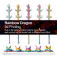 Rwsefk 24 In 3D Printed Dragon, 24Inch Dragon,3D Dragon Toy,Large Dragon Present,Ariculated Crystal Dragon(Rainbow)