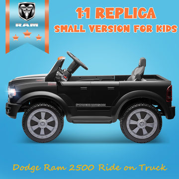 Enyopro 12V 7Ah Licensed Dodge Ram 2500 Ride On Car Truck, Electric Car Ride On Toys W/Parent Remote Control, Led Llights, Mp3 M