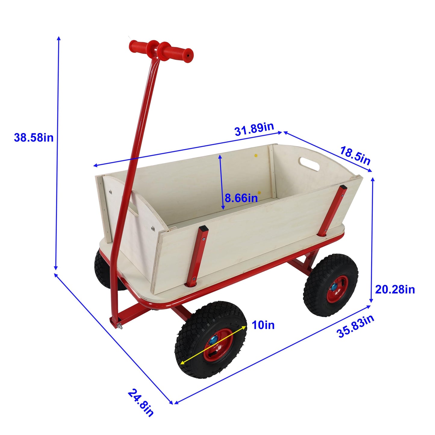 VISRACK All-Terrain Stroller - Removable Wooden Panels, Foldable, Red & White, Model: vedvf3 - Ideal for Kids' Halloween Adventures