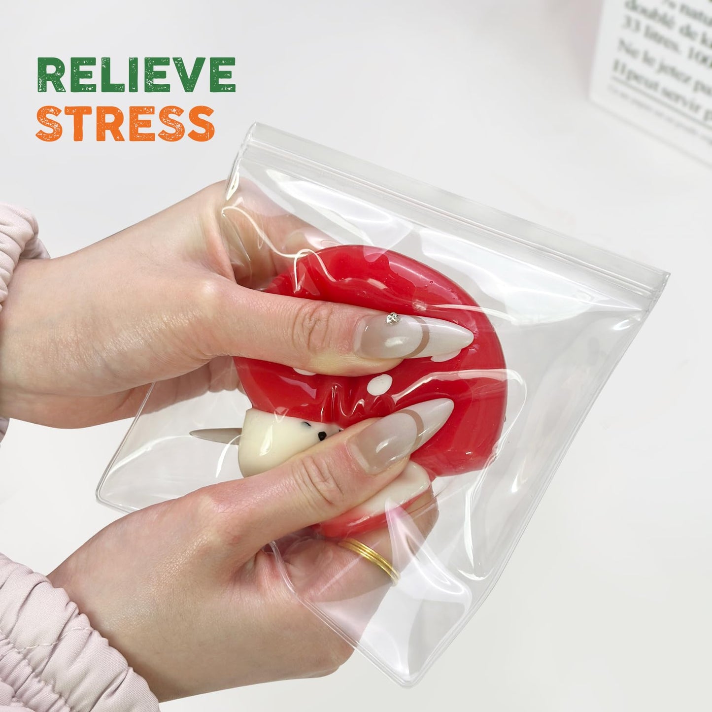 Taba Squishy Toys Valentines Cat Paw Cute Kawaii Squeeze Toys  Sticky Squishy Fidget Toys Silicone Squeeze Toy for Stress Relief Cute Soft Toys Best Valentines Gift for Anniversary (Red Mushroom)