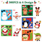 Haooryx 300PCS Christmas Make A Face Stickers Scene Roll Make Your Own Santa Snowman Face Sticker Craft Mix and Match DIY Sticke
