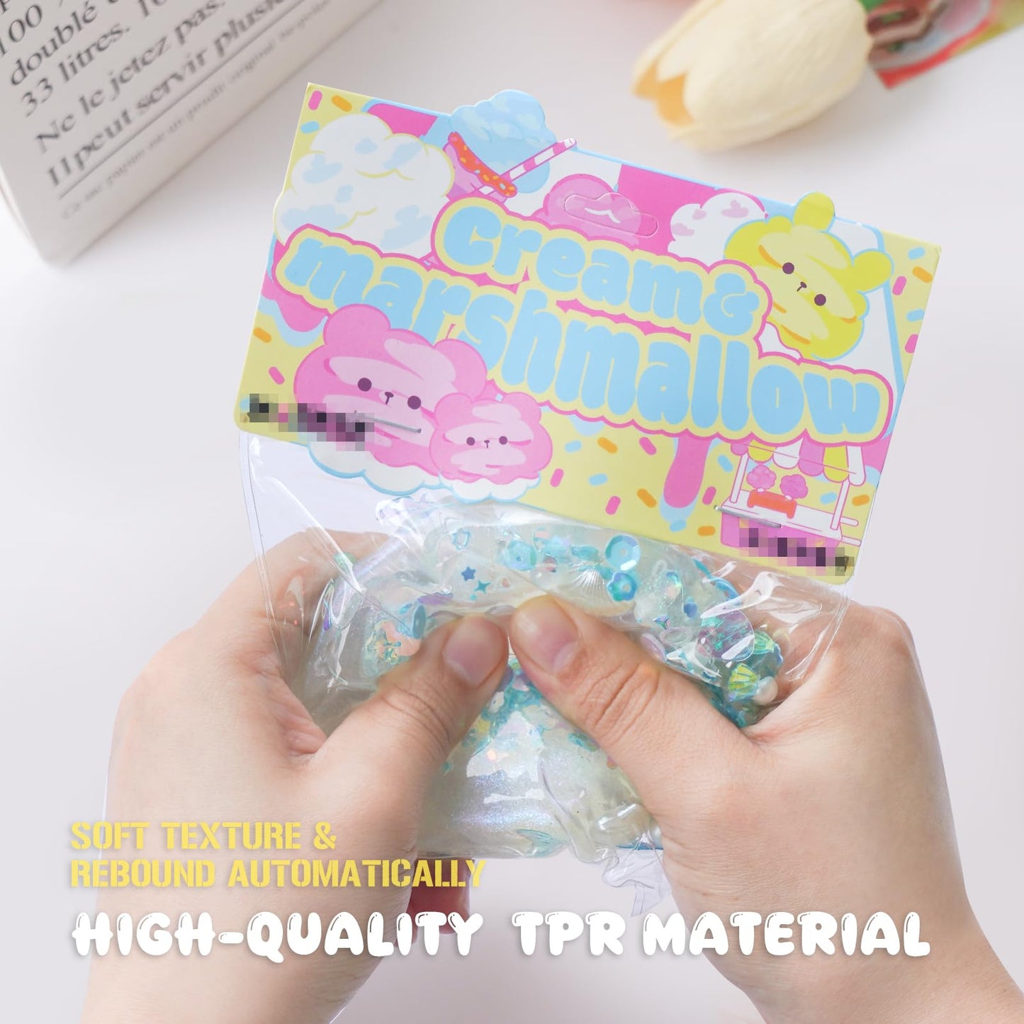 Taba Squishy Toys  Squeeze Toys Cat Paw Cute Kawaii  Sticky Squishy Fidget Toys Silicone Squeeze Toy for Stress Relief Cute Soft Toys Best Gift for Anniversary (Conch)