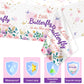 Obusatt 3Pcs Butterfly Baby Shower Party Tablecloth Supplies A Little Butterfly Is On The Way Baby Girl Party Disposable Plastic