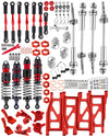hopsupRC 1/10 RC Upgrade Kit - Steel Drive Shaft, Adjustable Turnbuckles, Red