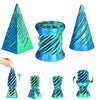 Mydhall 3PCS Impossible Cone 3D Printed Spiral Cone Fidget Toys Impossible Pyramid Passthrough Sculpture Stress Relieving Toys for mature-themeds and Kids Stocking Filler White Elephant Gifts(Blue Green)