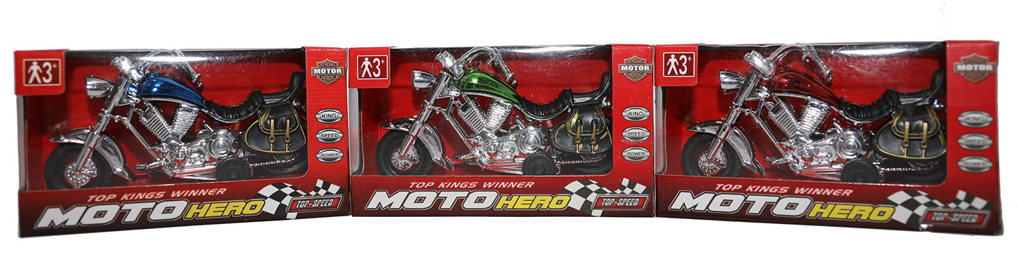 Pull-Back Motorcycle Toys For Boys & Girls | Fast And Fun Motorbike Toy Party Favors (3 Pack)