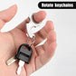 2Pcs Key Chain Spinner Toys 0.67' Inner Diameter With 2Pcs Key Rings, Finger Fidget Keychain Key Ring Spinner Toy Gifts For Kids Adults Finger Exercising Anxiety Relief (Black, Silver)