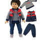 American Fashion World Boys 'Race to Your Dreams' 3 Piece Vest and Pants Set for 18-Inch Dolls | enhanced Quality & Trendy Design | Dolls Clothes | Outfit Fashions for Dolls for Popular Brands