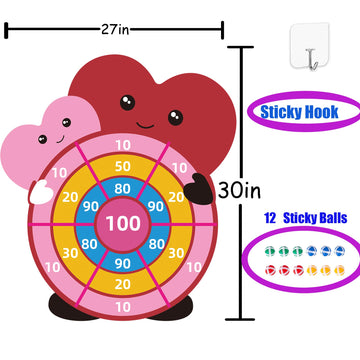 Valentines Day Gifts For Kids - 30    Large Dartboard Game - Valentine Gift Toys Exchange For Boys Girls Toddlers Classroom Scho