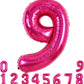 Toniful 40 Inch Hot Pink Large Numbers Balloon 0-9 Birthday Party Decorations,Foil Mylar Big Number 9 Balloon Digital 9 For Birt