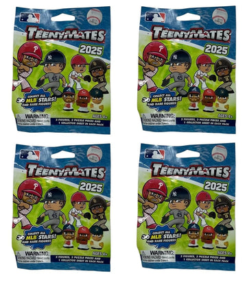 Teenymates Party Animal Figures, Team Colors, One Size MLB 2025 4 Blind Pack Lot