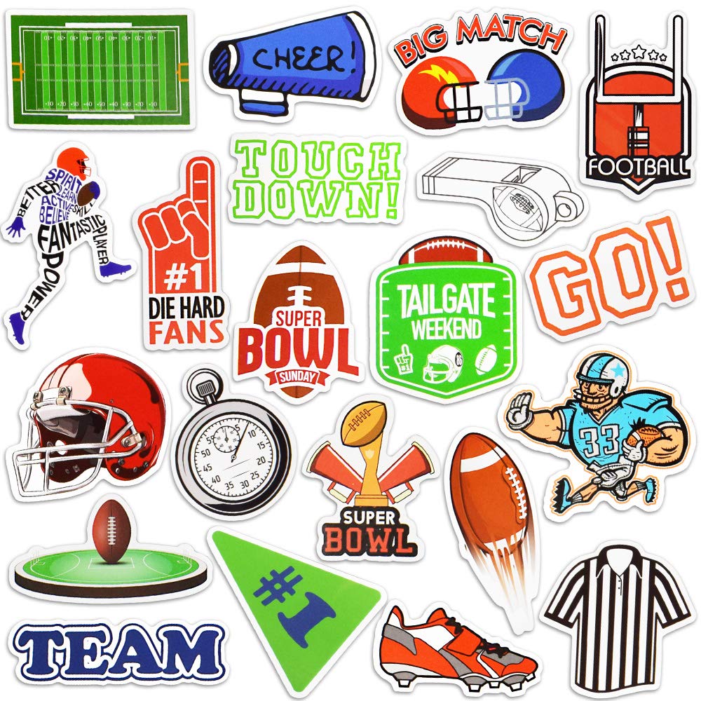 Football Stickers For Scrapbooking Football Stickers For Water Bottles Vinyl Football Stickers (50 Pcs)