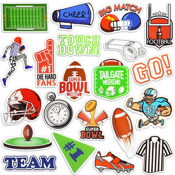 Football Stickers For Scrapbooking Football Stickers For Water Bottles Vinyl Football Stickers (50 Pcs)