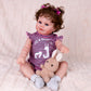 Aori Reborn Baby Dolls Clothes 20 Inch Outfit Purple Stripe Set For 18-22 Inch Reborn Doll Newborn Girl