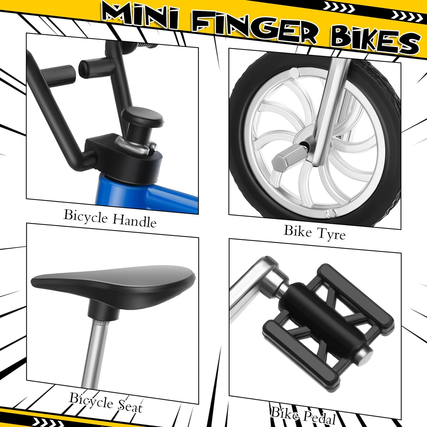 12 Pieces Finger Bikes Mini Extreme Sports Finger Bike Miniature Metal For Creative Game Favors Gifts (Rustic Color)