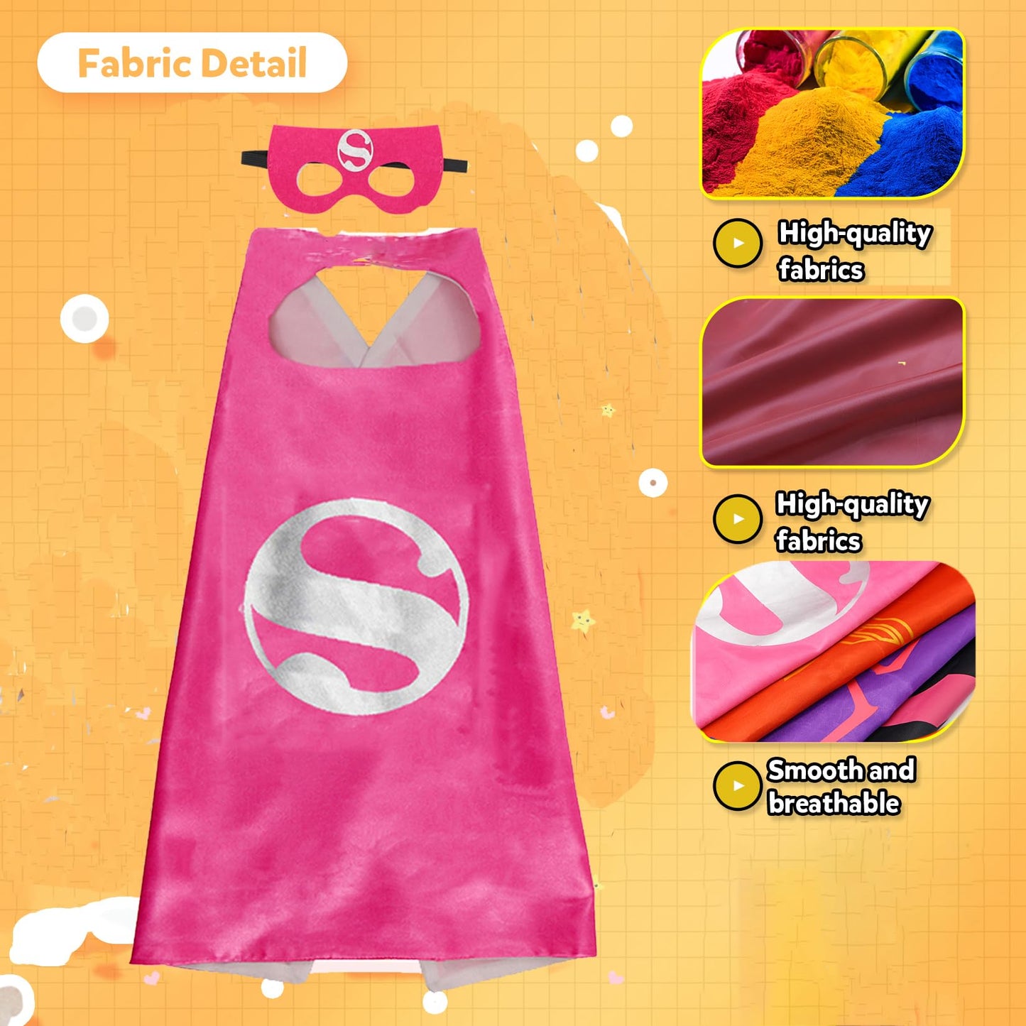 Karazzo Superhero Capes And Masks Kids Costumes Halloween Christmas Cosplay Dress Up For Girls(2P-2)