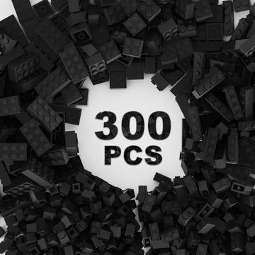 Webrick 300 Pcs Classic Building Bricks, Black Bulk Bricks,Compatible With Lego And Major Brands Parts And Pieces, Creative Buil