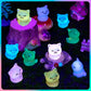 HFAYDZSW Luminous Mini Resin Cat, Miniature Cat, 20Pcs Glow in The Dark Tiny Cat Ornament for Garden Landscape Aquarium Dollhous
