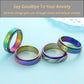Hothink Anxiety Rings Fidget Rings For Women Spinner Rings For Anxiety 4Pcs 6Mm Rainbow Titanium Steel Rings Size 5-11 (Rainbow
