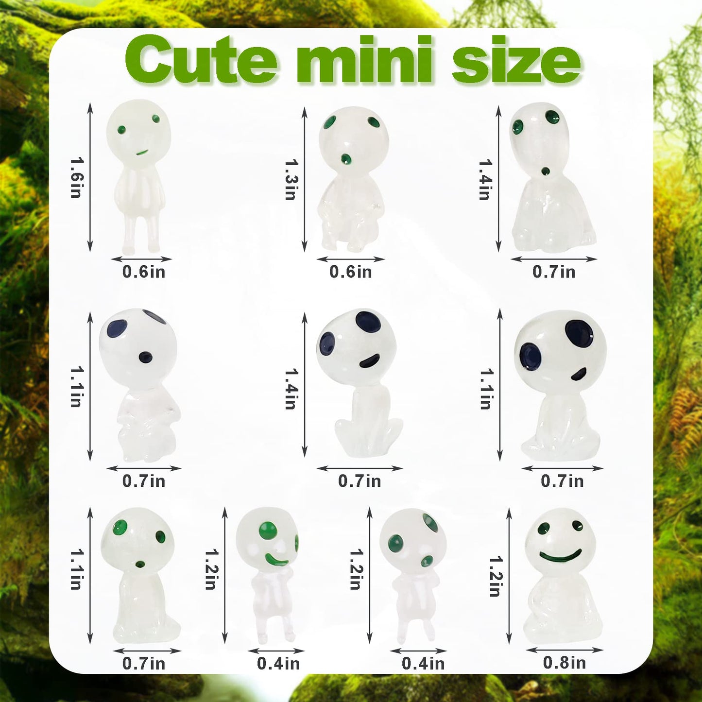 Ccinee 20Pcs Glow In Dark Tree Elves Fairy Luminous Ghost Micro Landscape Accessories Miniature Tree Elves Decoration For Garden