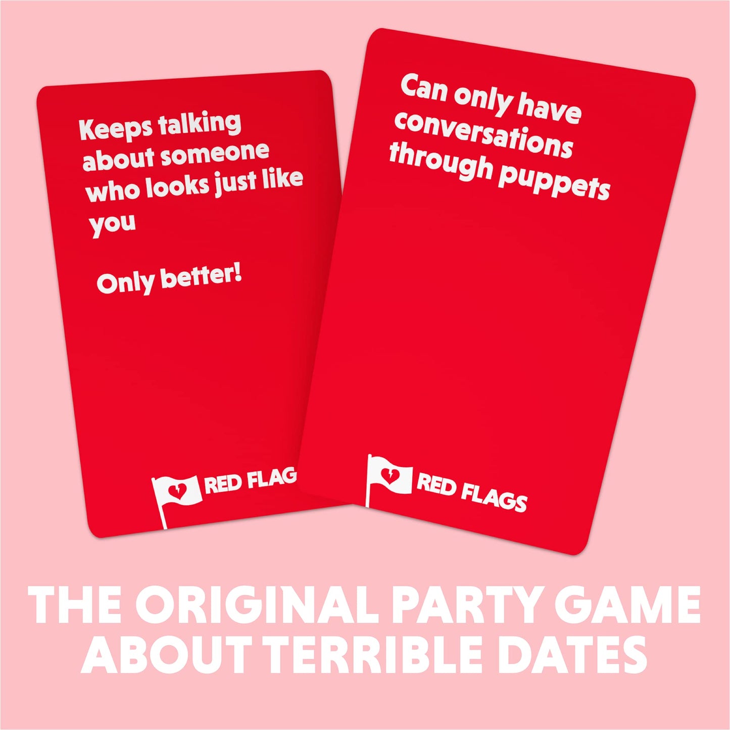 Jack Dire Studios Red Flags Card Game for Adults, Funny Party Game, 3-10 Players, Red, Model RFC-001, Paper Material