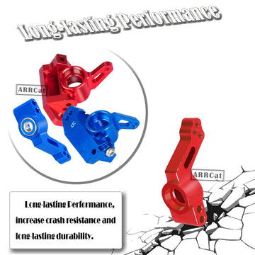 ARRCat Upgrades Parts for 1/10 Slash 2WD/Stampede 2WD/Rustler 2WD/Nitro Slash 2WD RC Truck,Alloy Steering Blocks,Front Caster Bl