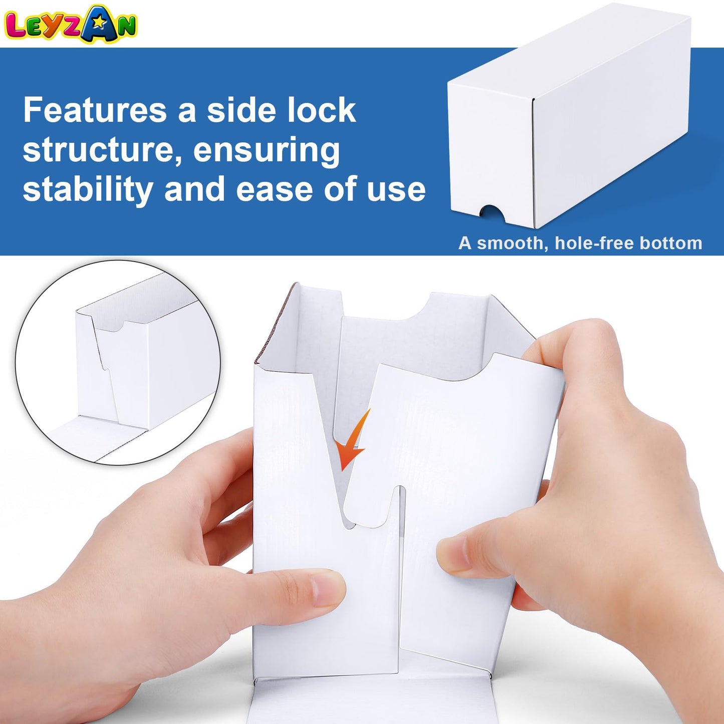 Leyzan Card Storage Box For Toploader, 12  600 Count Cardboard Trading Card Organizer Box With Dividers For Sports Tcg Mtg, Whit
