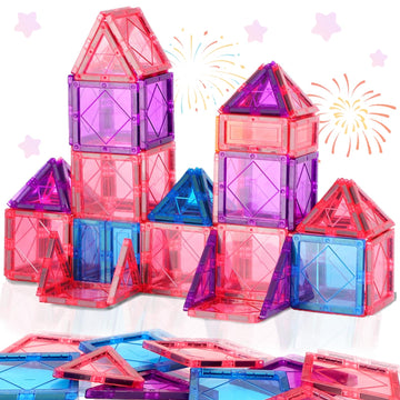 Magnetic Tiles Kids Toys for 3 Year Old Boy Girl STEM Magnetic Blocks Princess Castle Magnet Tile Building Blocks Educational Se