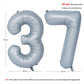 40 In Matte Gray Number Balloons Helium Foil Mylar Balloon Birthday Party Banquet Decoration 37