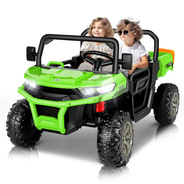 Hikole 24V Kids Ride On Dump Truck, 4X4 2 Seater Electric Ride On Toys With Remote Control, Shovel,3 Speeds, Powerful 2X200W Mot