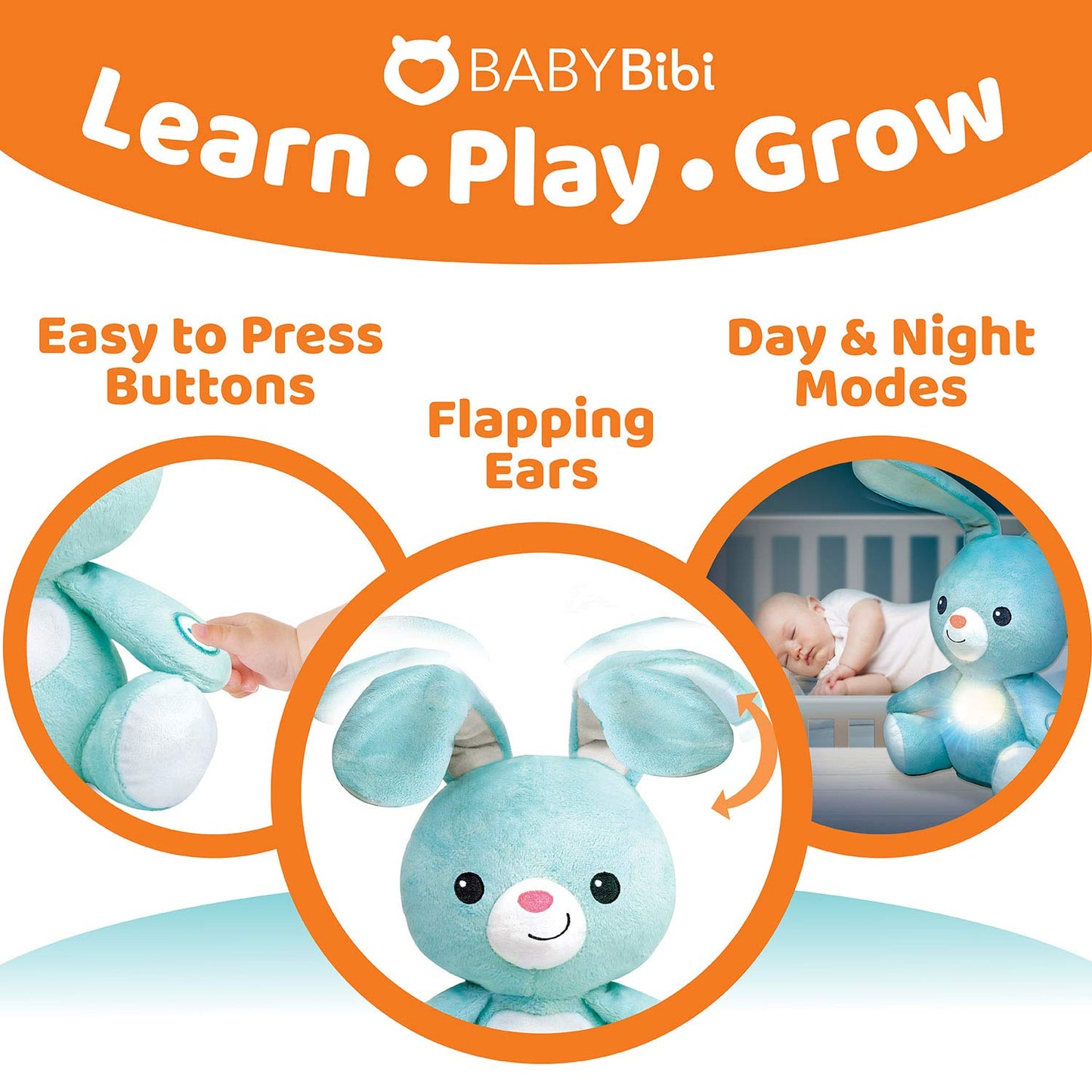 BabyBibi Bunny Stuffed Animal - Interactive Soft Plush Peekaboo Bunny, 16 Tall - Peek a Boo Toy for Ages 6 Months to 5 Year Old