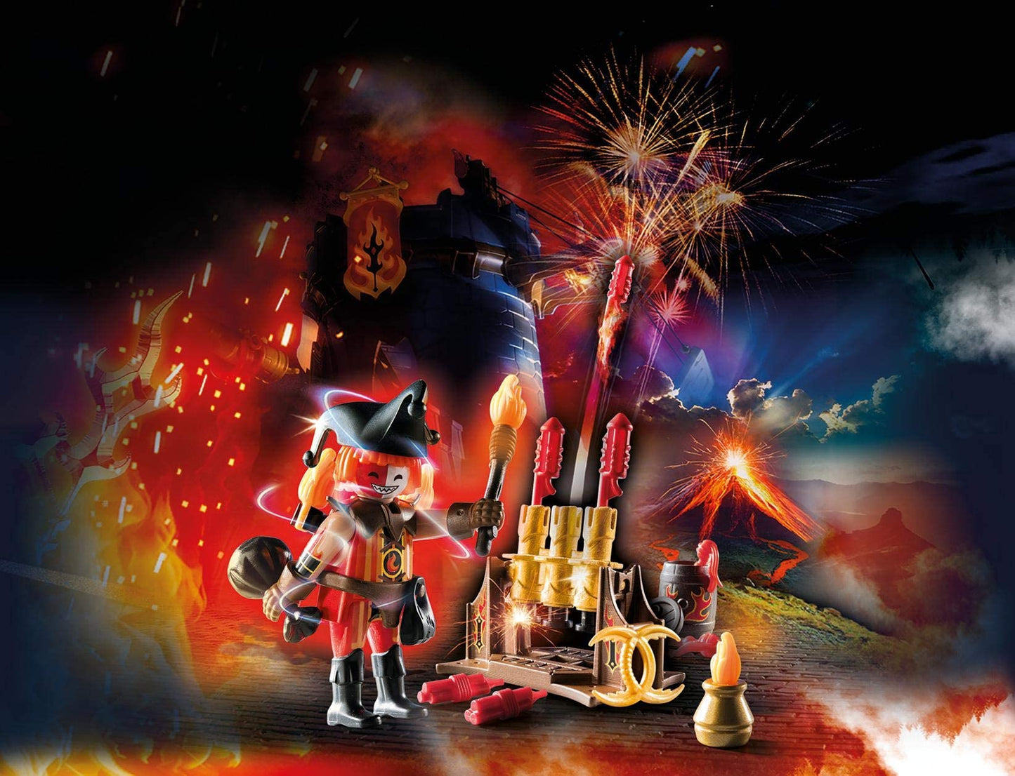 Playmobil 70228 Novelmore Knights Burnham Raiders Fire Master with Rocket Launcher  for Children from 4-10 Years