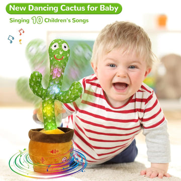 Emoin Halloween Skeleton Dancing Cactus Mimicking Toy, Talking Skull Cactus Toy Repeats What You Say,Singing Glowing Halloween Indoor&Outdoor Decorations