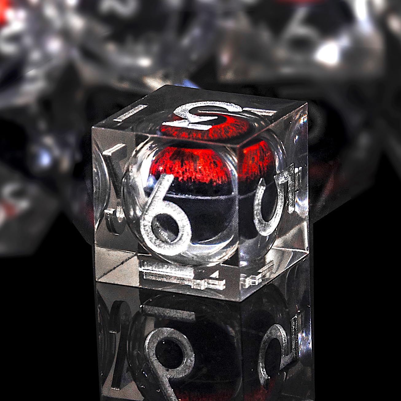 Role dice Beholder's Dragon Eye DND Dice Set, Liquid Core Cat Eye Sharp Edged Resin Dice for Dungeons and Dragons,7pcs RPG Polyh