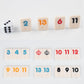 Doublefan Rummy Set Travel Size Rummy Game with Portable Bag  Mini Rummy Cube Game for mature-themed and Kids 106 Tiles  4 Playing Rack  1 Dice (2-4 Players)