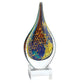 Homeroots 12' Multicolor Art Glass Teardrop On Crystal Base