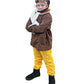 Pilot Aviator Costume Kids Coat Pants Hat Scarf Girl Boy Party Cosplay 3-4T Brown