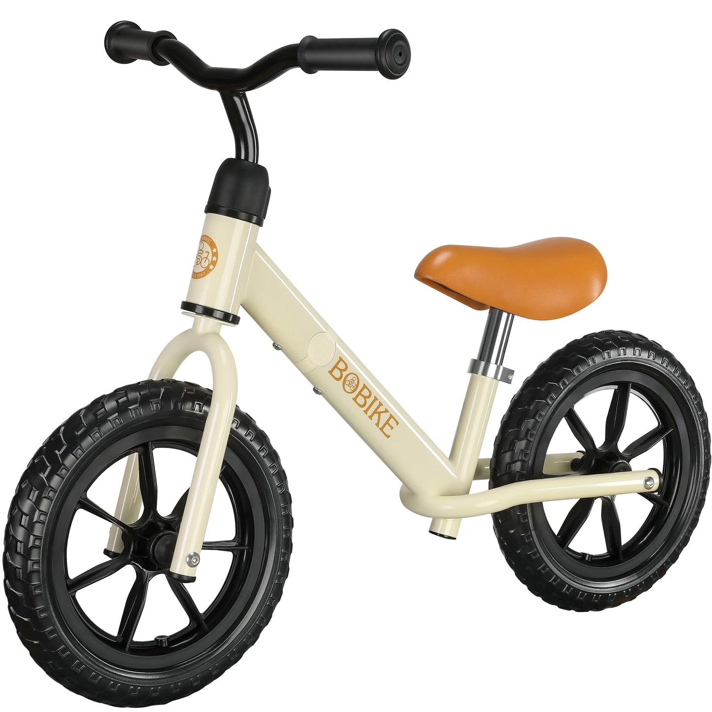 Bobike Toddler Balance Bike Toys For 2 To 5 Year Old Girls Boys Adjustable Seat And Handlebar No-Pedal Training Bike Best Gifts For Kids (White)
